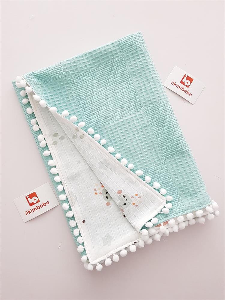 Gökkuşağı Pikeli Bebek Battaniyesi 85x90