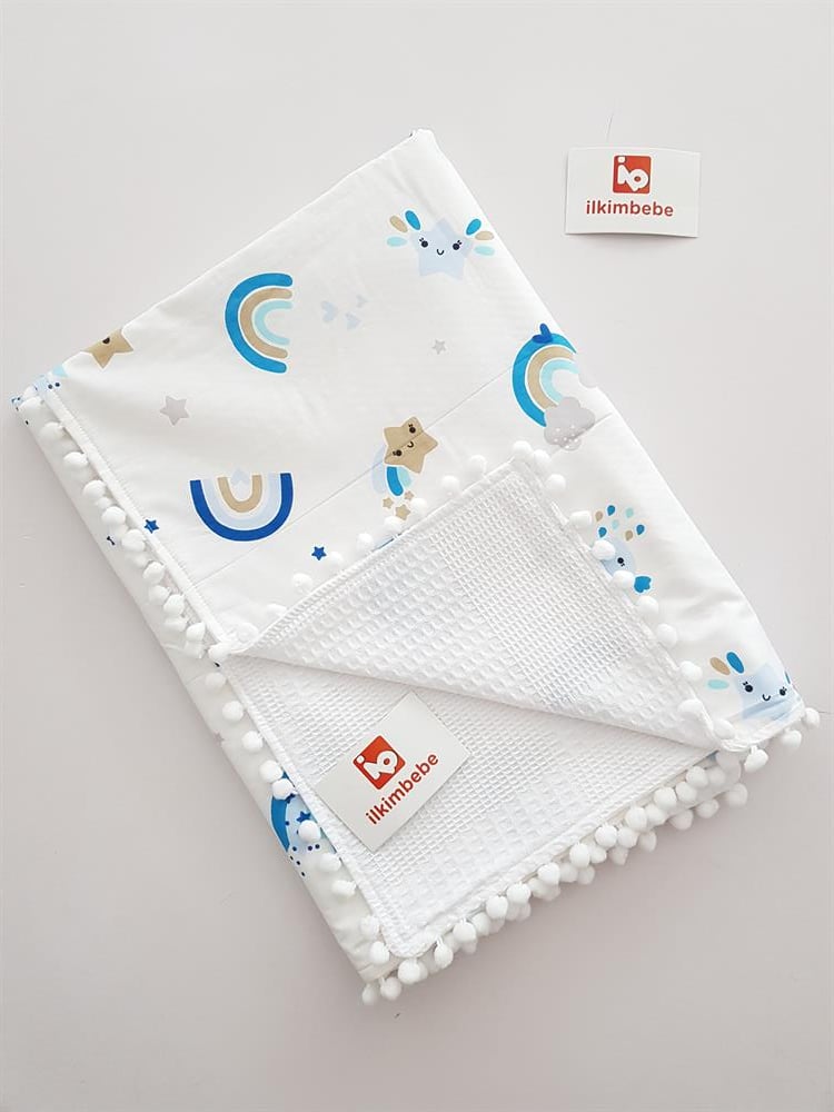 Gökkuşağı Pikeli Bebek Battaniyesi 85x90