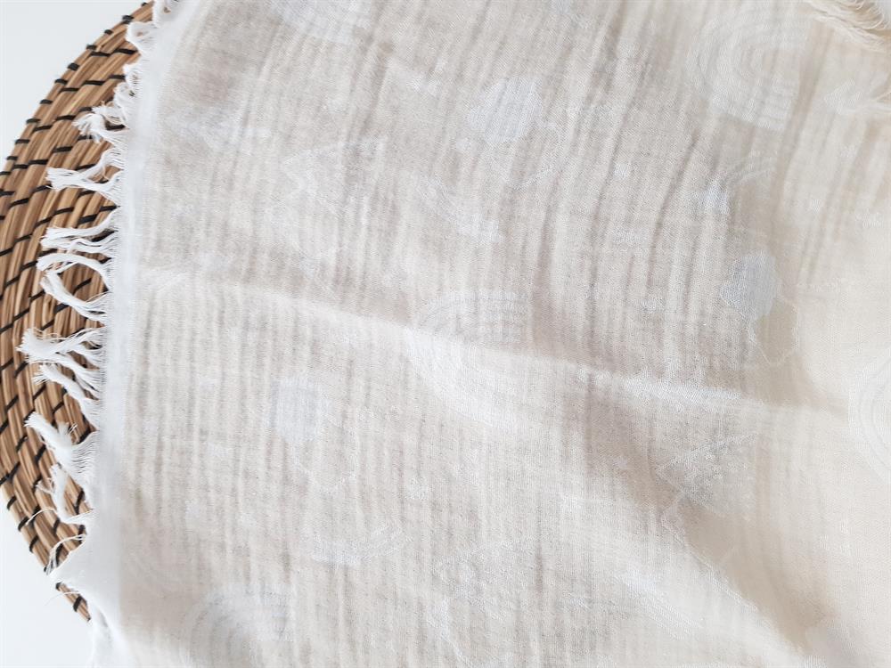Gökkuşağı Püsküllü Müslin Bebek Battaniyesi 120x120