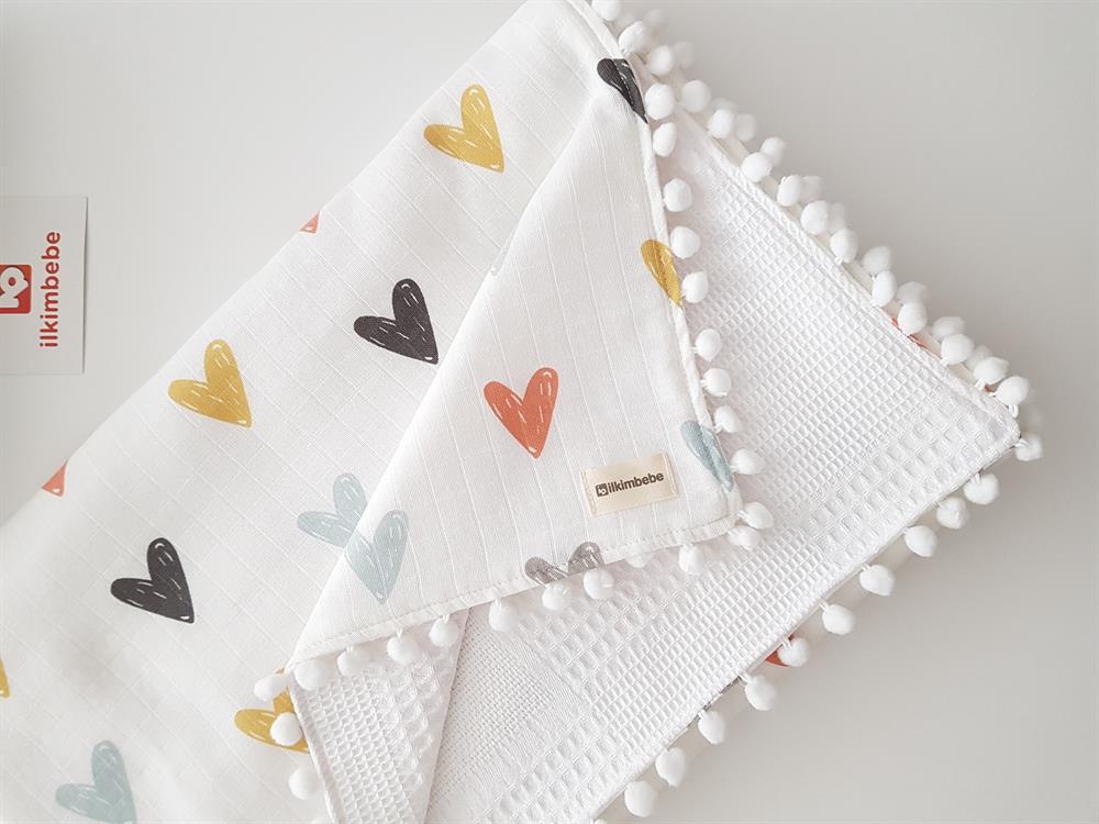 Kalpli Pikeli Bebek Battaniyesi ve Yastık Seti 85x90
