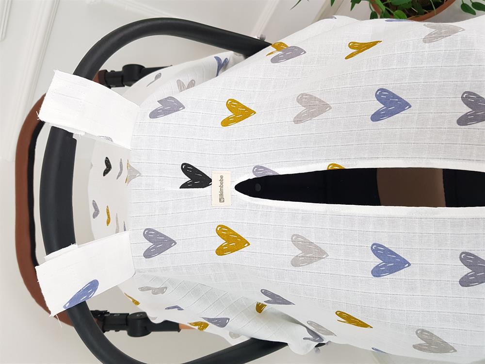 Kalpli Ponponlu Bebek Puset Örtüsü