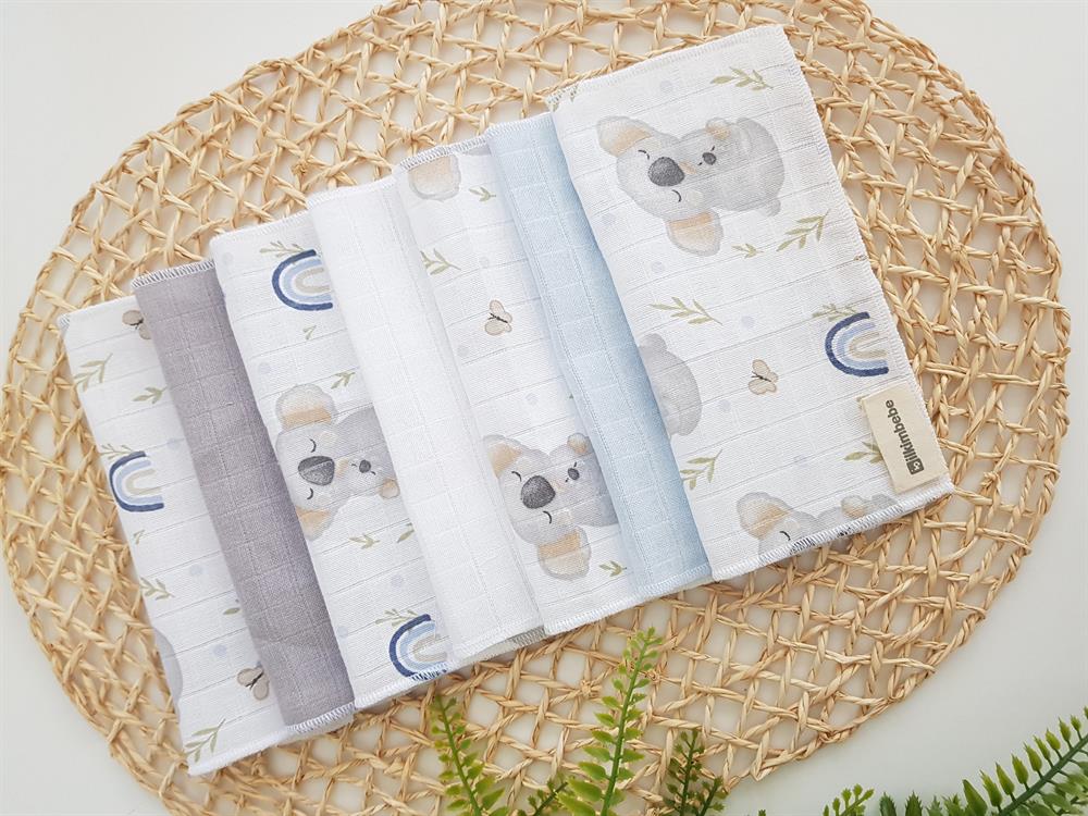 Koala 7li Müslin Bebek Ağız Silme Mendili