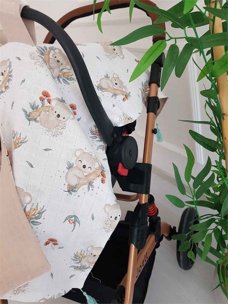 Koala Çift Taraflı Bebek Puset Örtüsü , Puset Minderi