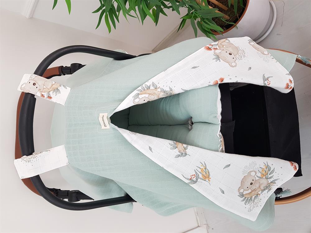 Koala Çift Taraflı Bebek Puset Örtüsü , Puset Minderi