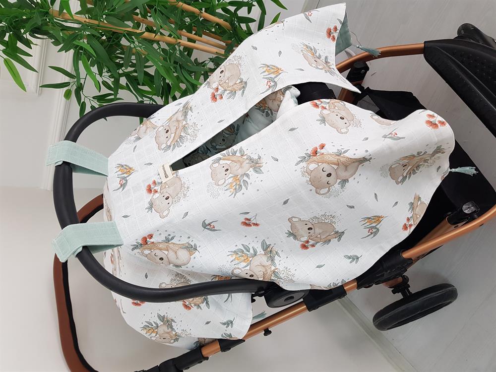 Koala Çift Taraflı Bebek Puset Örtüsü , Puset Minderi