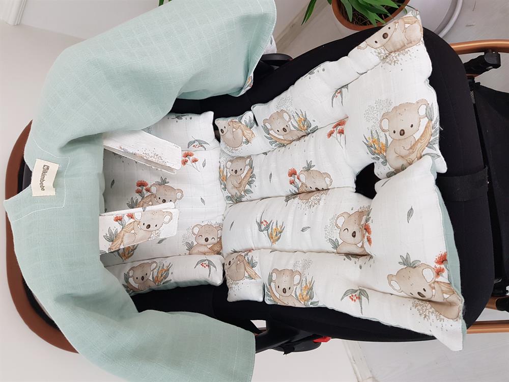 Koala Çift Taraflı Bebek Puset Örtüsü , Puset Minderi
