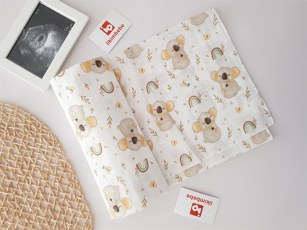 Koala Müslin Pike 2li Bebek Battaniyesi