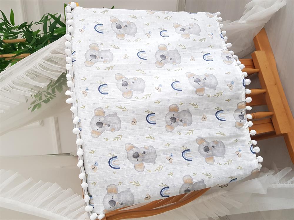 Koala Ponponlu Pike Bebek Battaniyeli 3lü Alt Açma Seti
