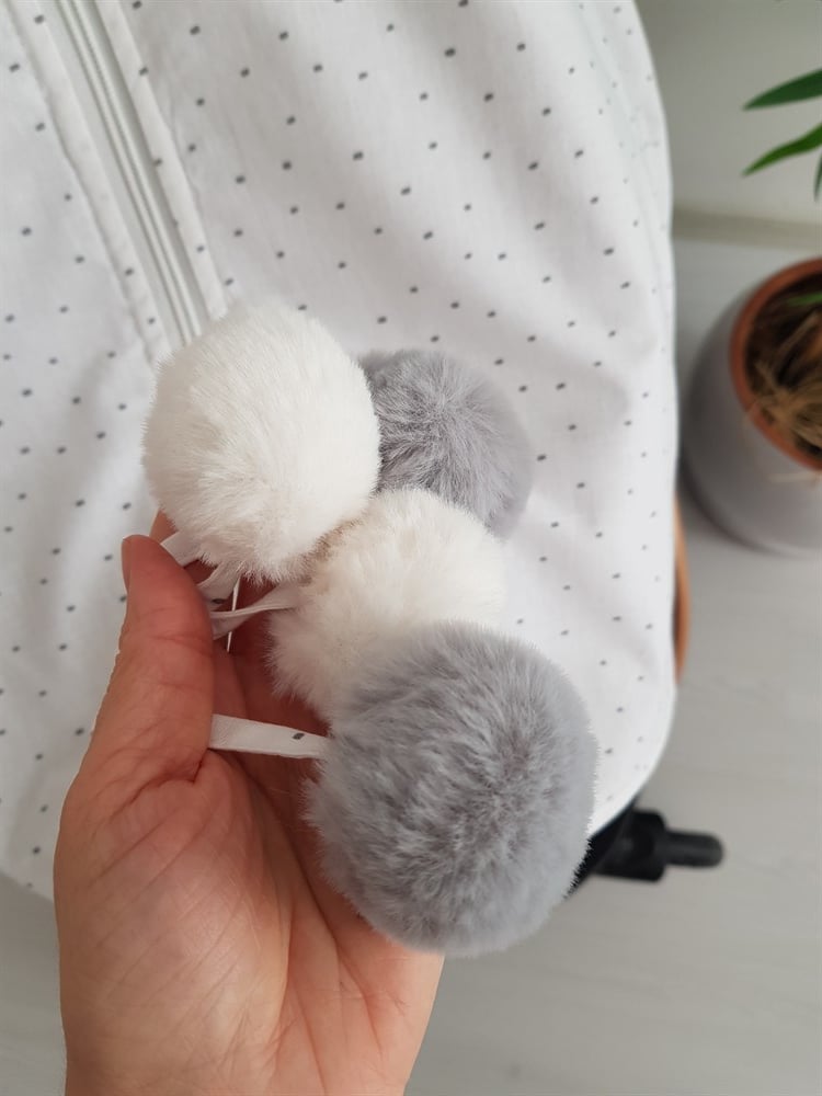 Nokta Desen Pikeli Çift Taraflı Bebek Puset Örtüsü