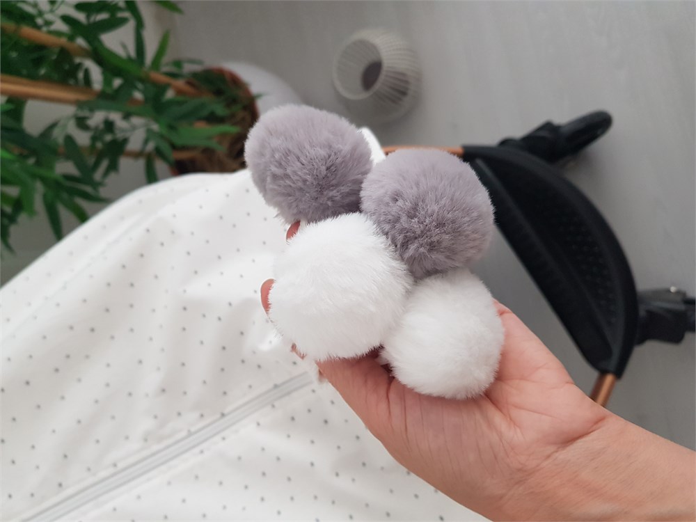 Nokta Desenli Çift Katlı Fermuarlı Bebek Puset Örtüsü