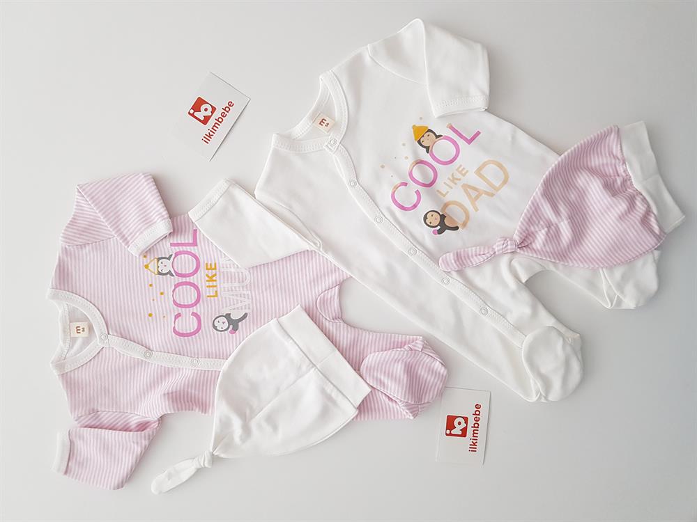 Penguen 2li Bebek Tulumu - Kız 2li Tulum