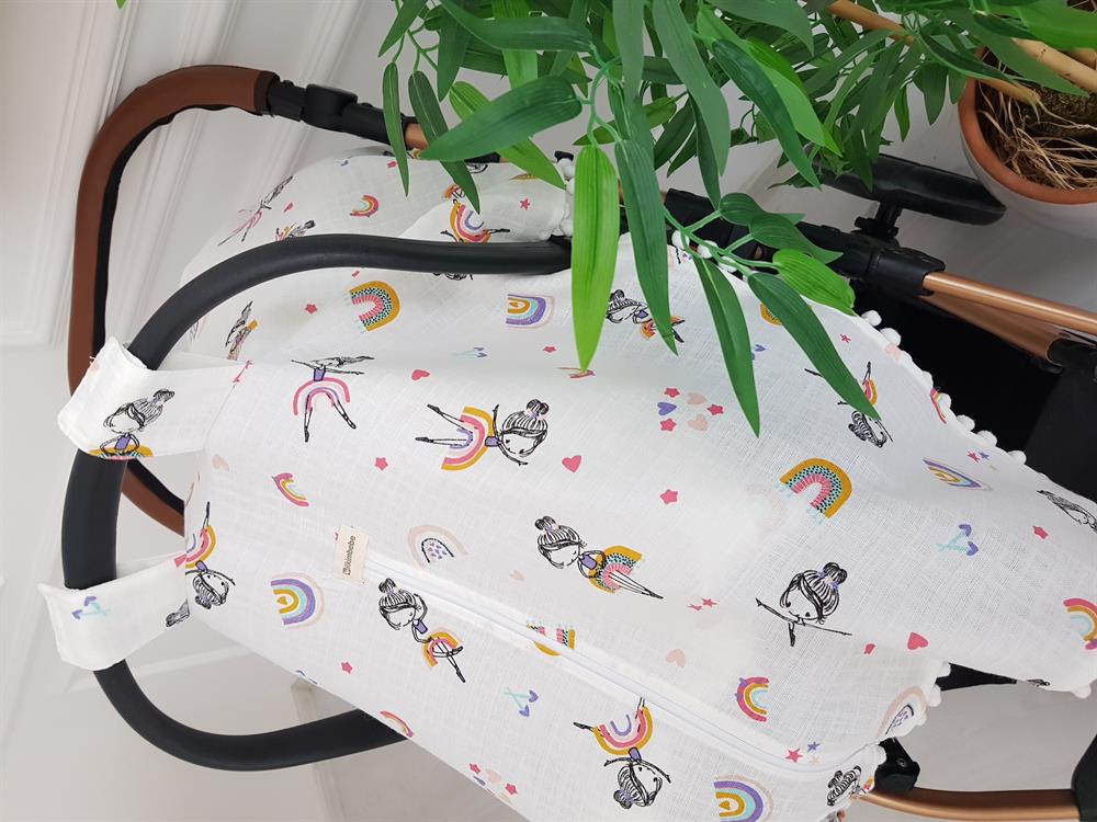 Peri Kızı Müslin Fermuarlı Puset Örtüsü ve Minderi