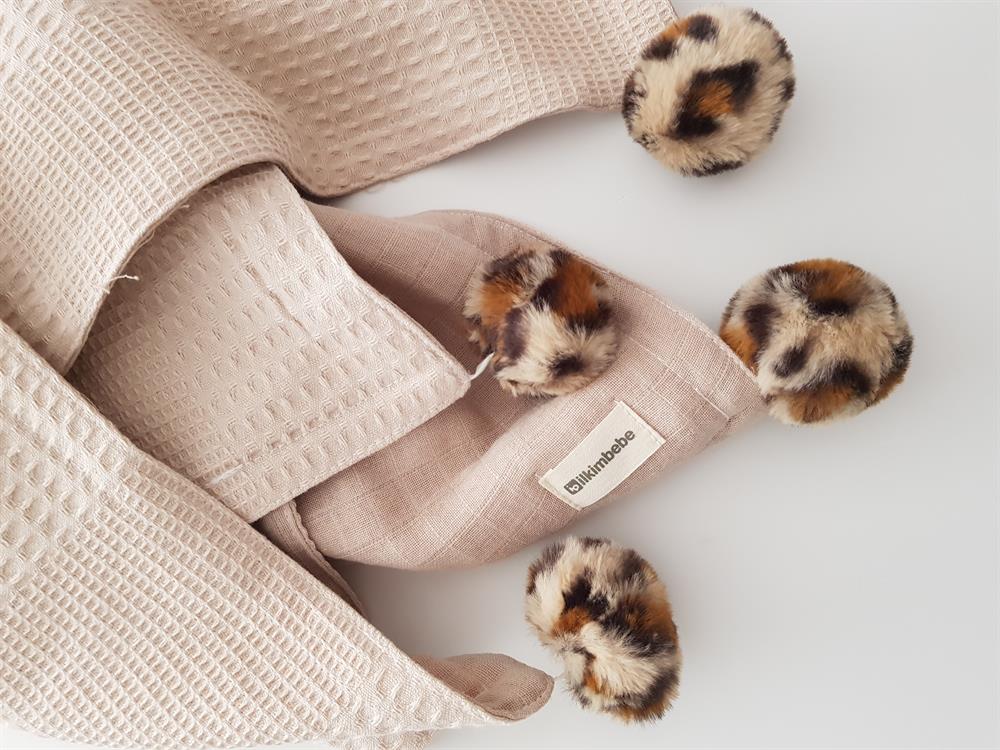 Büyük Ponponlu Pikeli Bebek Battaniyesi 85x90