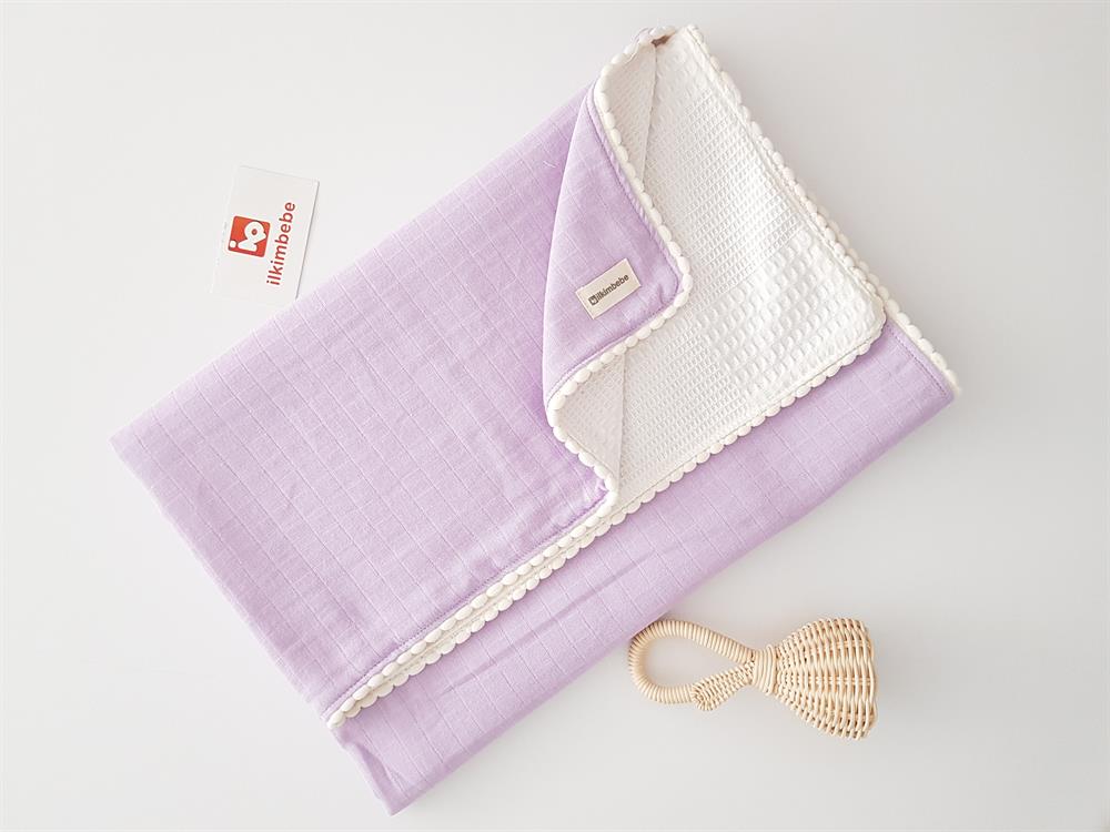 Ponponlu Pikeli Bebek Battaniyesi 85x90