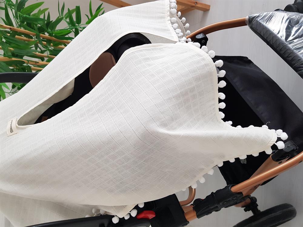 Ponponlu Bebek Puset Örtüsü