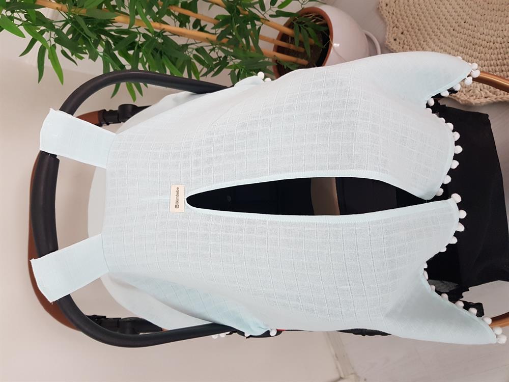 Ponponlu Bebek Puset Örtüsü