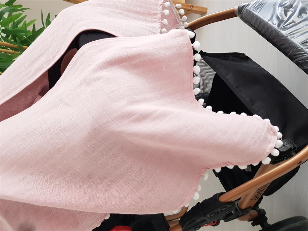 Ponponlu Bebek Puset Örtüsü