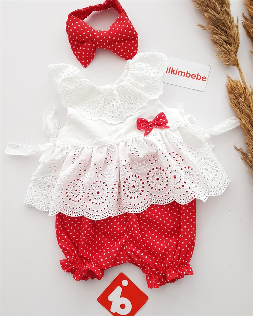 Puanlı Kurdelalı 3lü Bebek Takımı