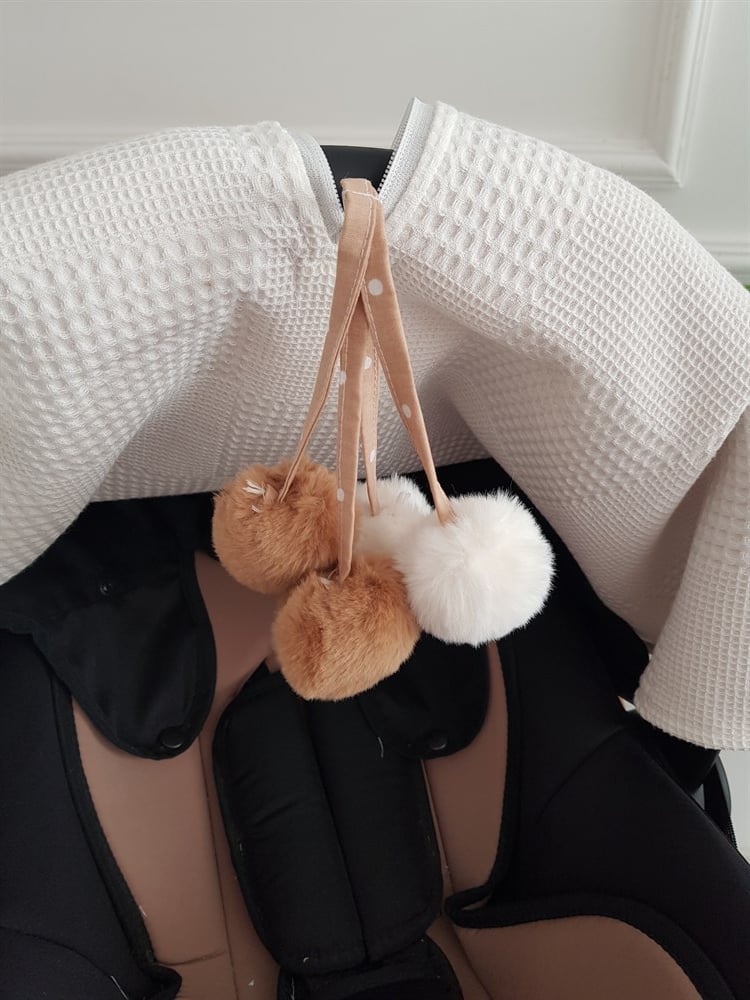 Puanlı Pikei Çift Taraflı Bebek Puset Örtüsü