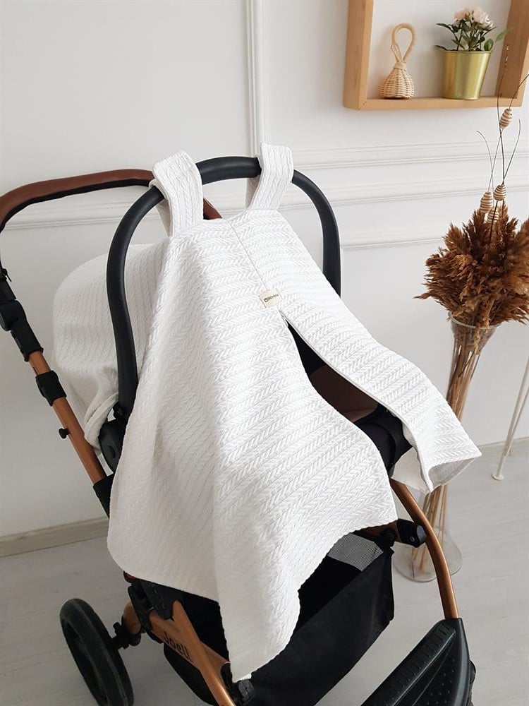 Saç Örgü Fermuarlı Bebek Puset Örtüsü