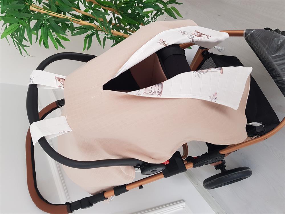 Salıncaklı Hayvanlar Çift Taraflı Bebek Puset Örtüsü