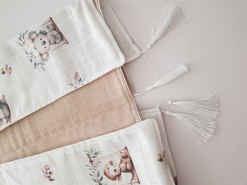 Salıncaklı Hayvanlar Çift Taraflı Bebek Puset Örtüsü