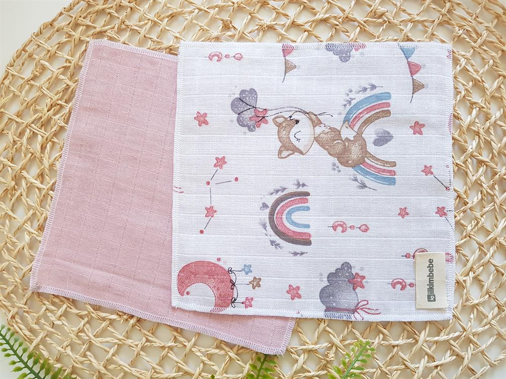 Tilkili 7li Müslin Bebek Ağız Silme Mendili