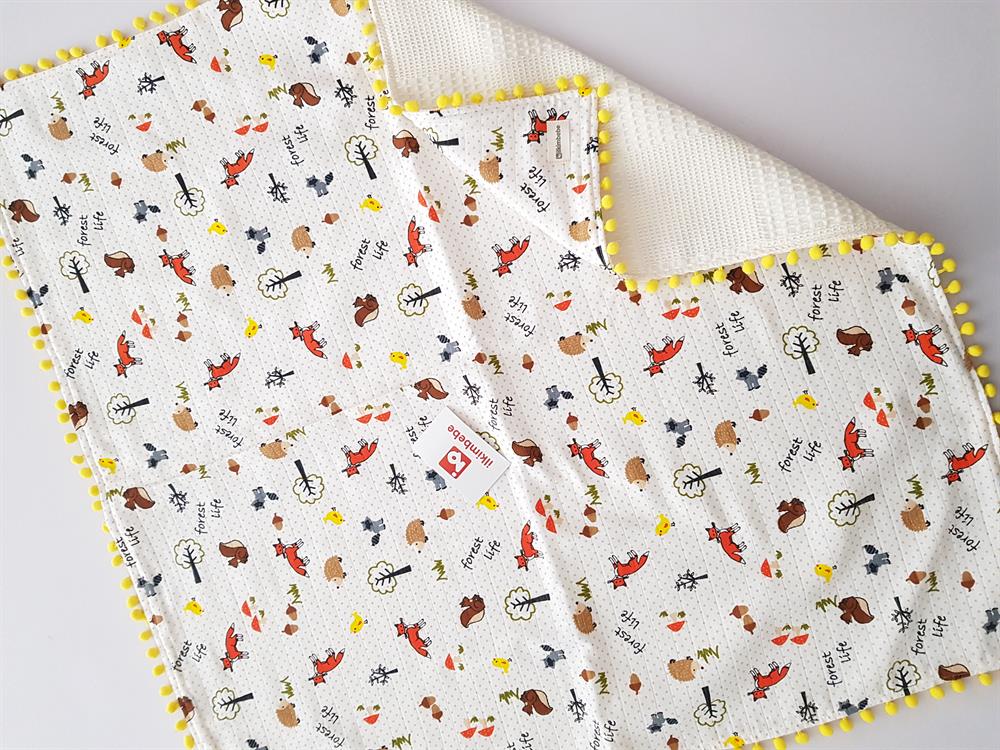 Tilkili Ponponlu Pikeli Bebek Battaniyesi 85x90