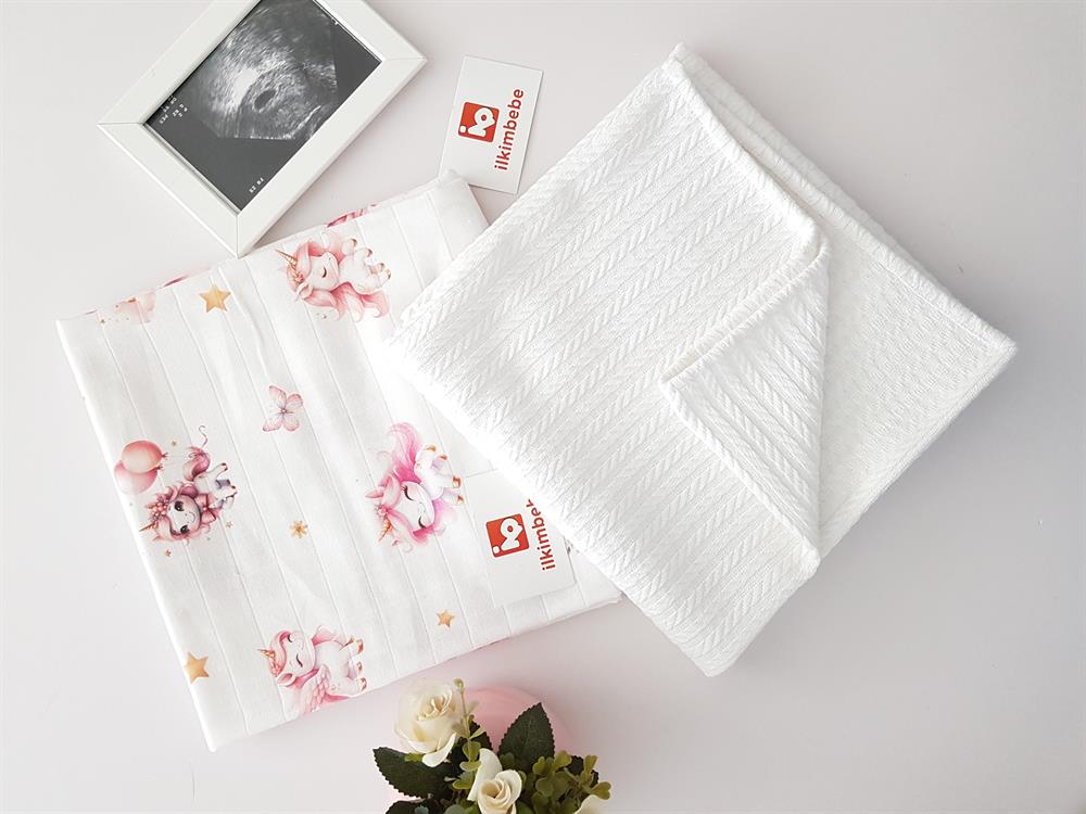 Unicorn Müslin Pike 2li Bebek Battaniyesi