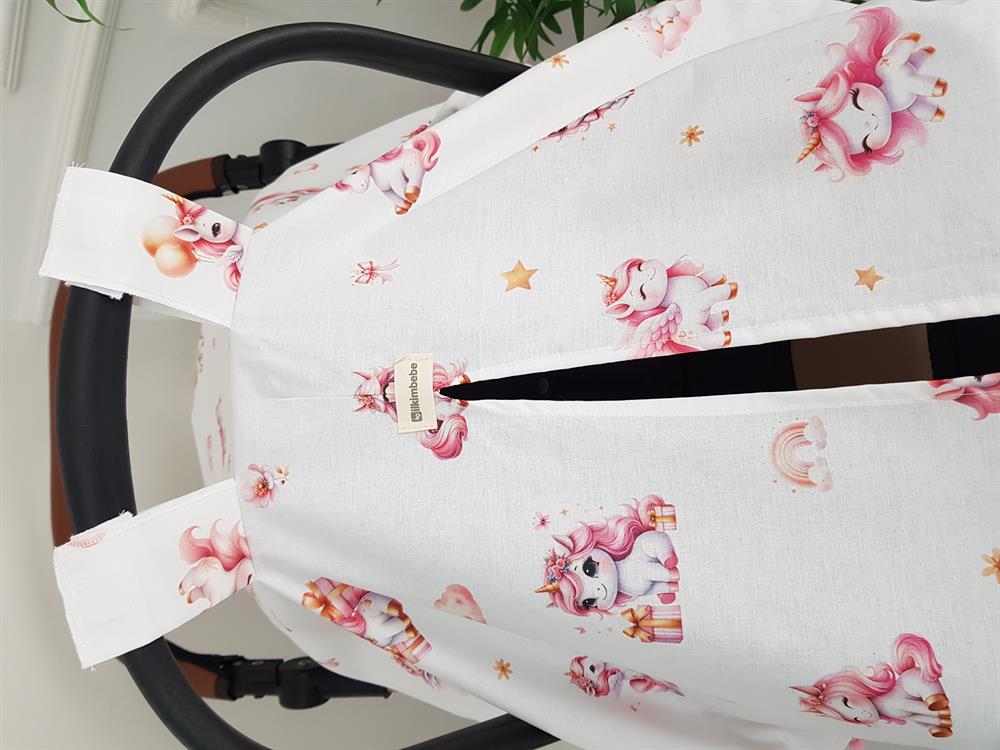 Unicorn Ponponlu Bebek Puset Örtüsü