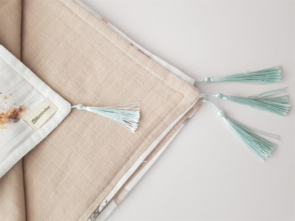 Uyuyan Hayvanlar Battaniye Müslin Bebek Battaniyesi ve Kulaklı Yastık