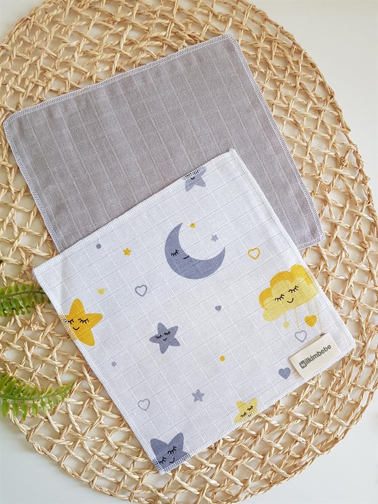 Yıldız Bulut 7li Müslin Bebek Ağız Silme Mendili