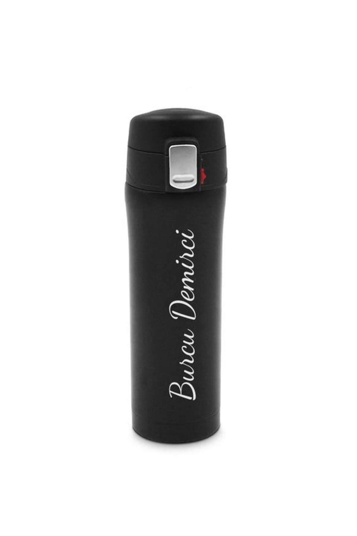 Kişiye Özel Otomatik Basmalı 450 ML Exclusive Tasarım Çelik Termos