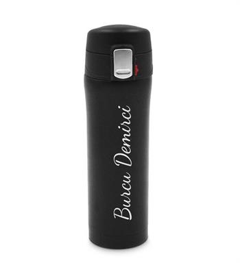 Kişiye Özel Otomatik Basmalı 450 ML Exclusive Tasarım Çelik Termos