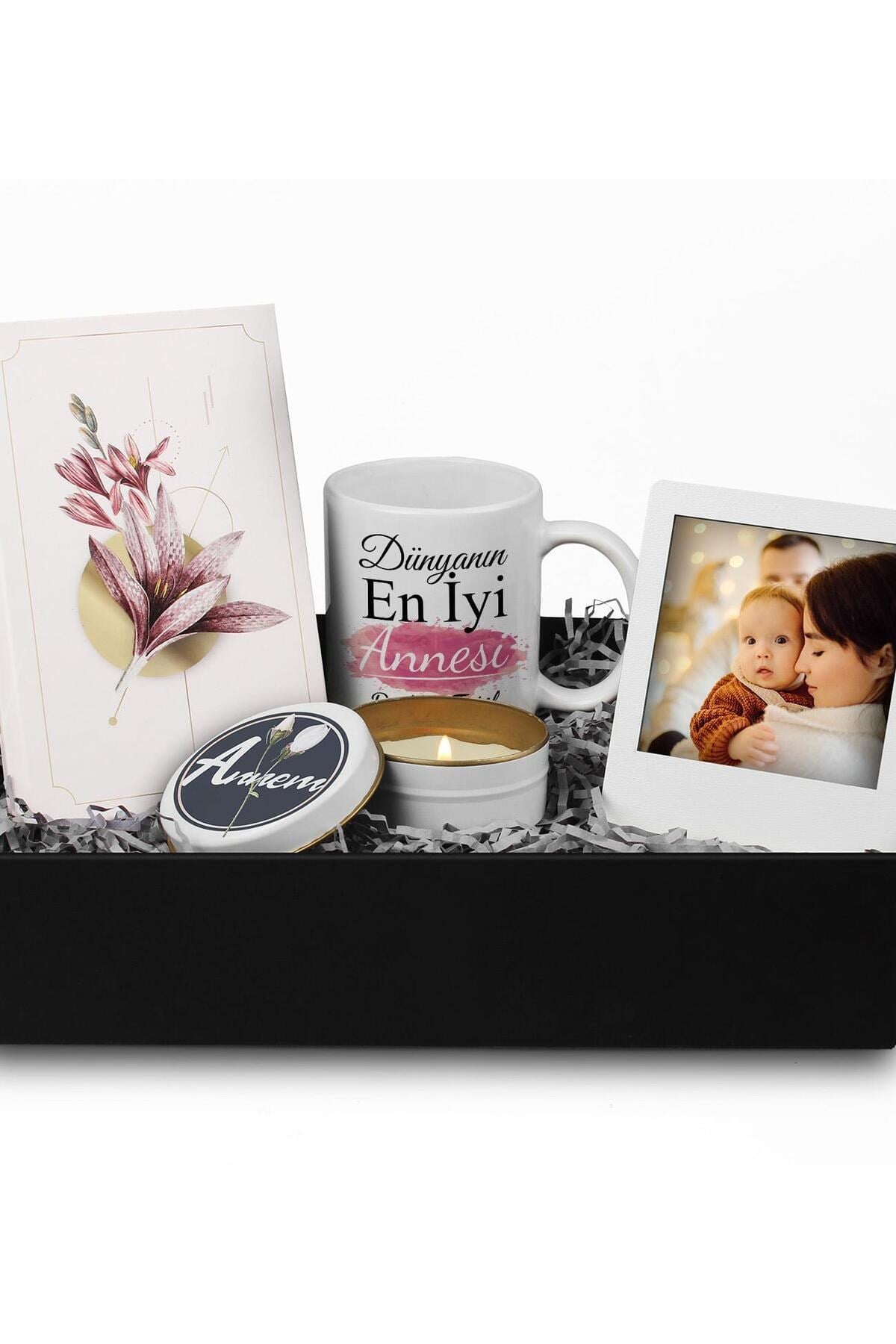 Anneler Gününe Özel Tasarım Defter & Özel Tasarım Kokulu Mum & Tasarım Kupa & Fotoğraf Çerçevesi Hed