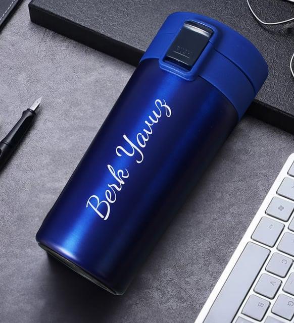 Kişiye Özel 400 ML Mavi Çelik Termos