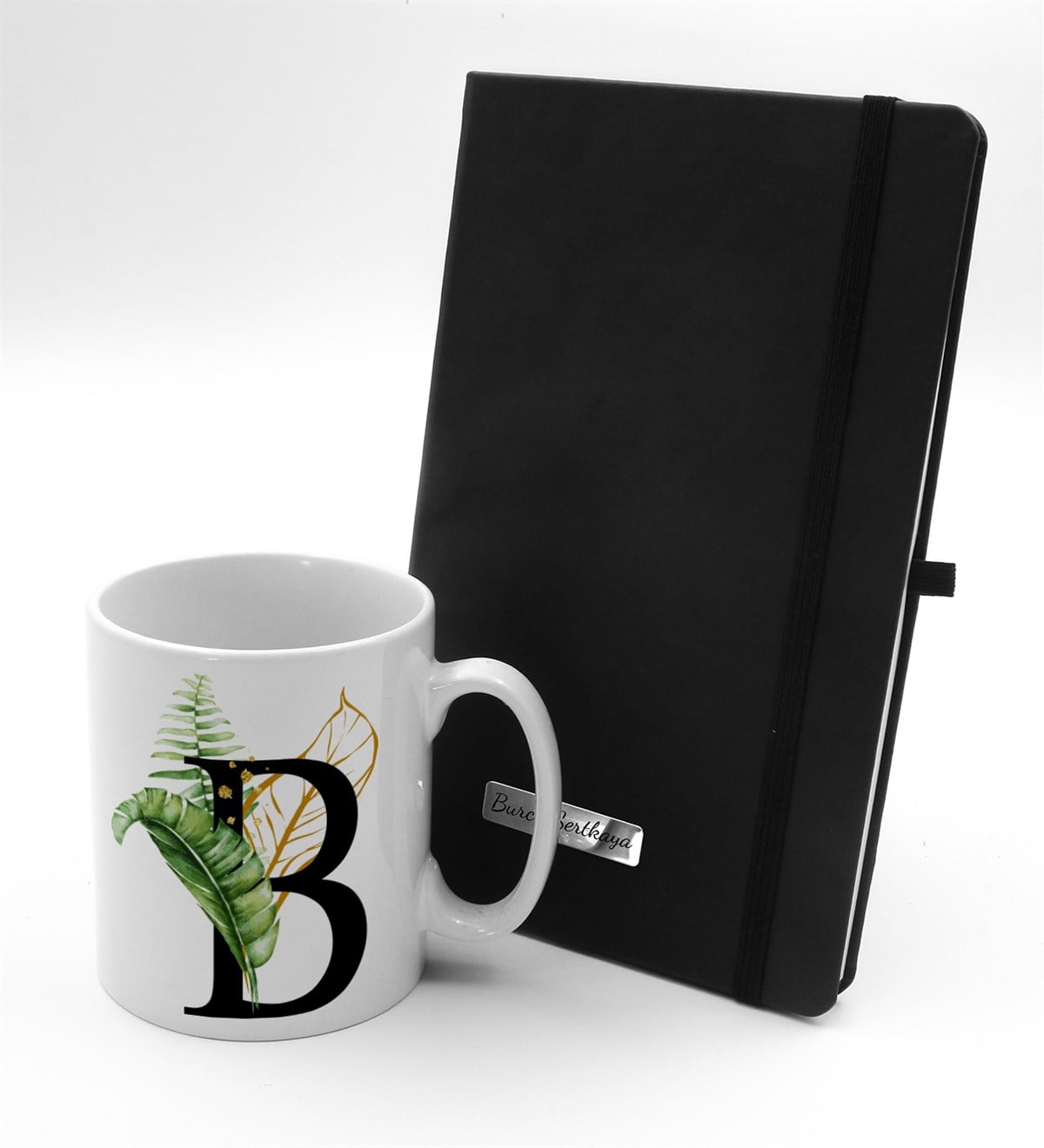 Kişiye Özel Plakalı Defter & Kişiye Özel Harf Kupa