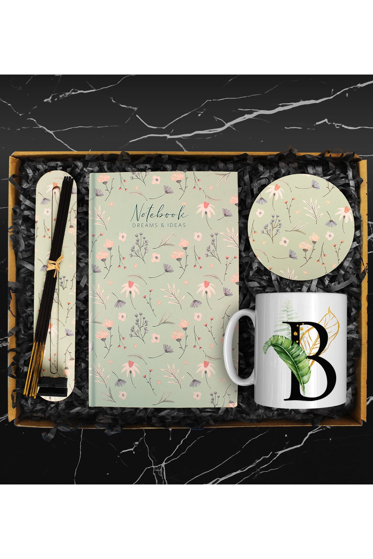 Tasarım Defter & Kişiye Özel Tasarım Kupa & Tasarım Bardak Altlığı Hediye Seti