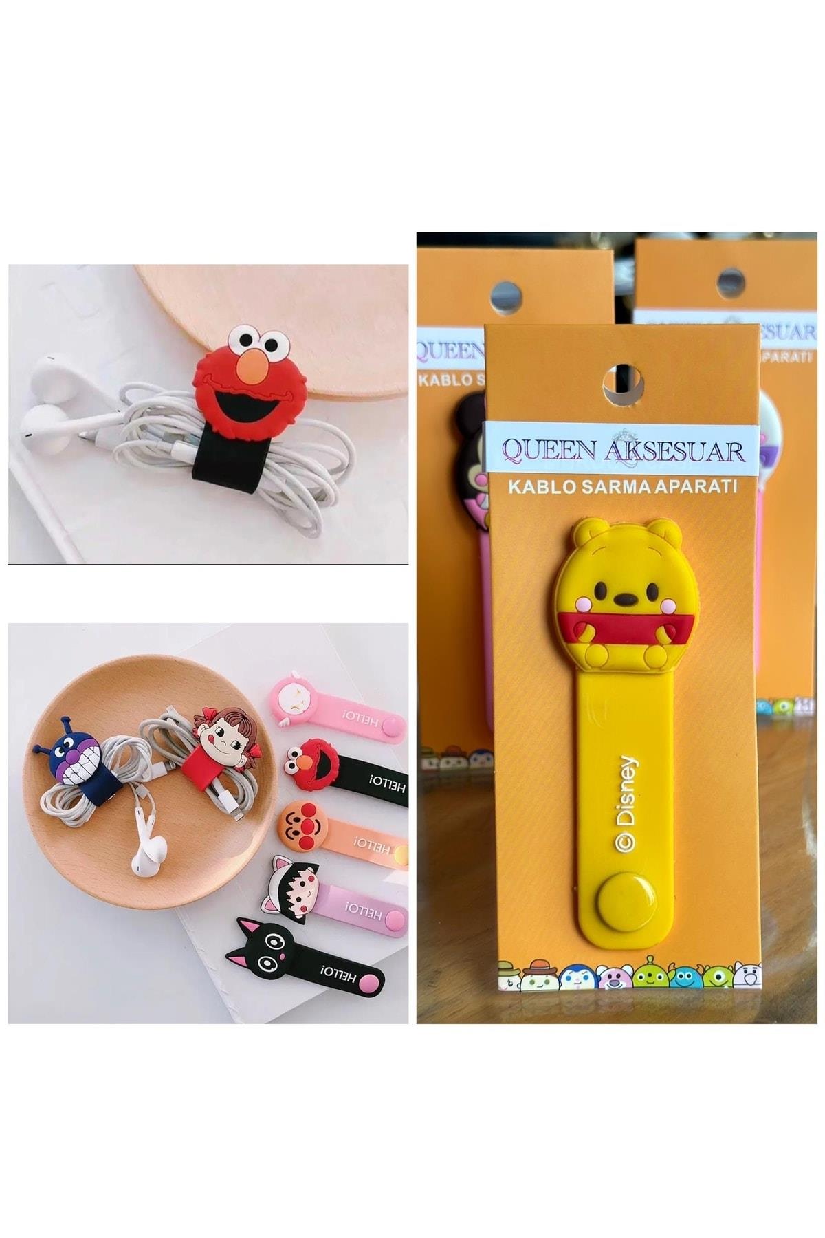 Disney Trend Moda Sevimli Silikon Telefon Kulaklık Şarj Kablo Sarma Aparatı Winnie The Pooh Ayıcık