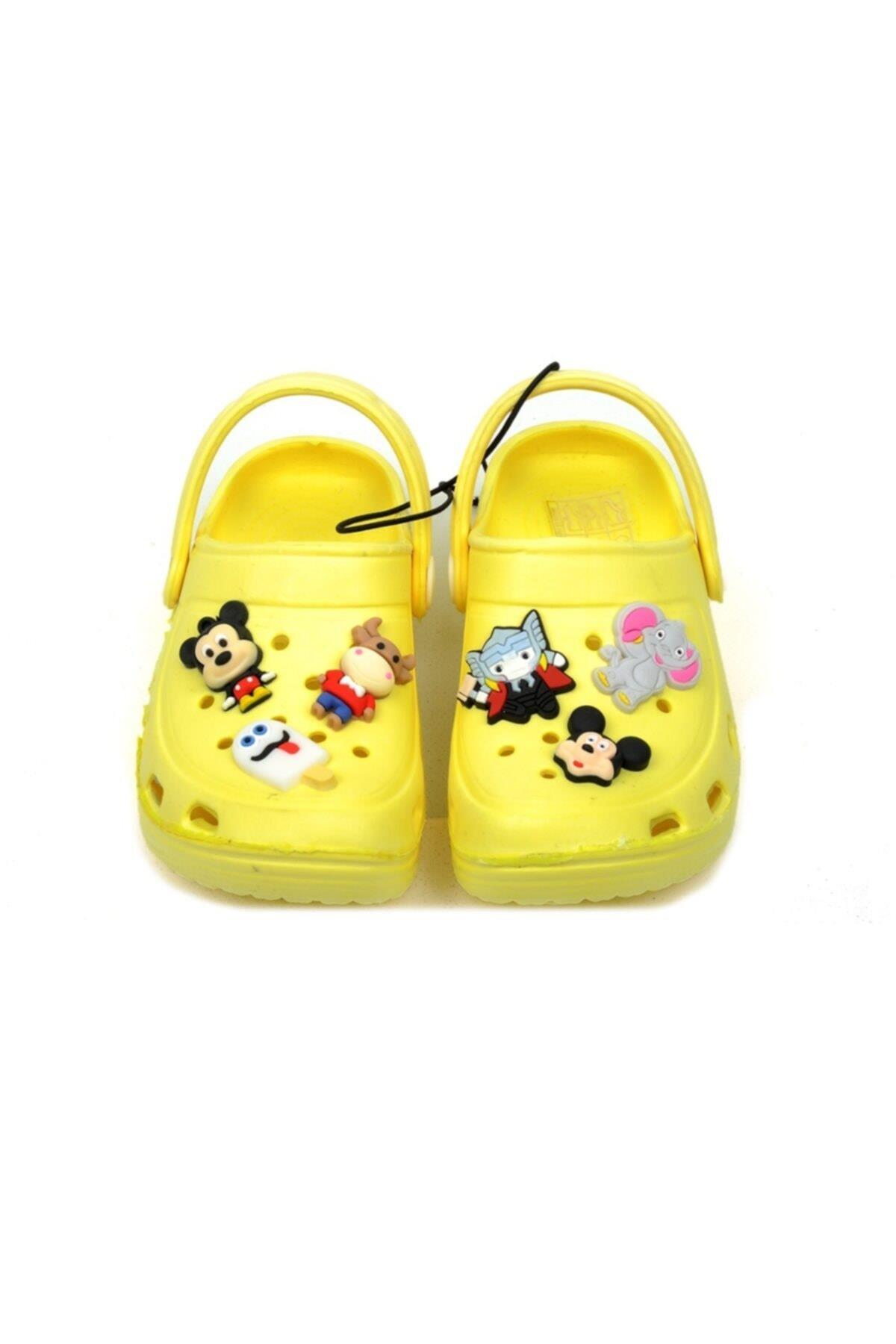 Erkek Çocuk Sarı Mickey Dondurma Süslü Sandalet Terlik