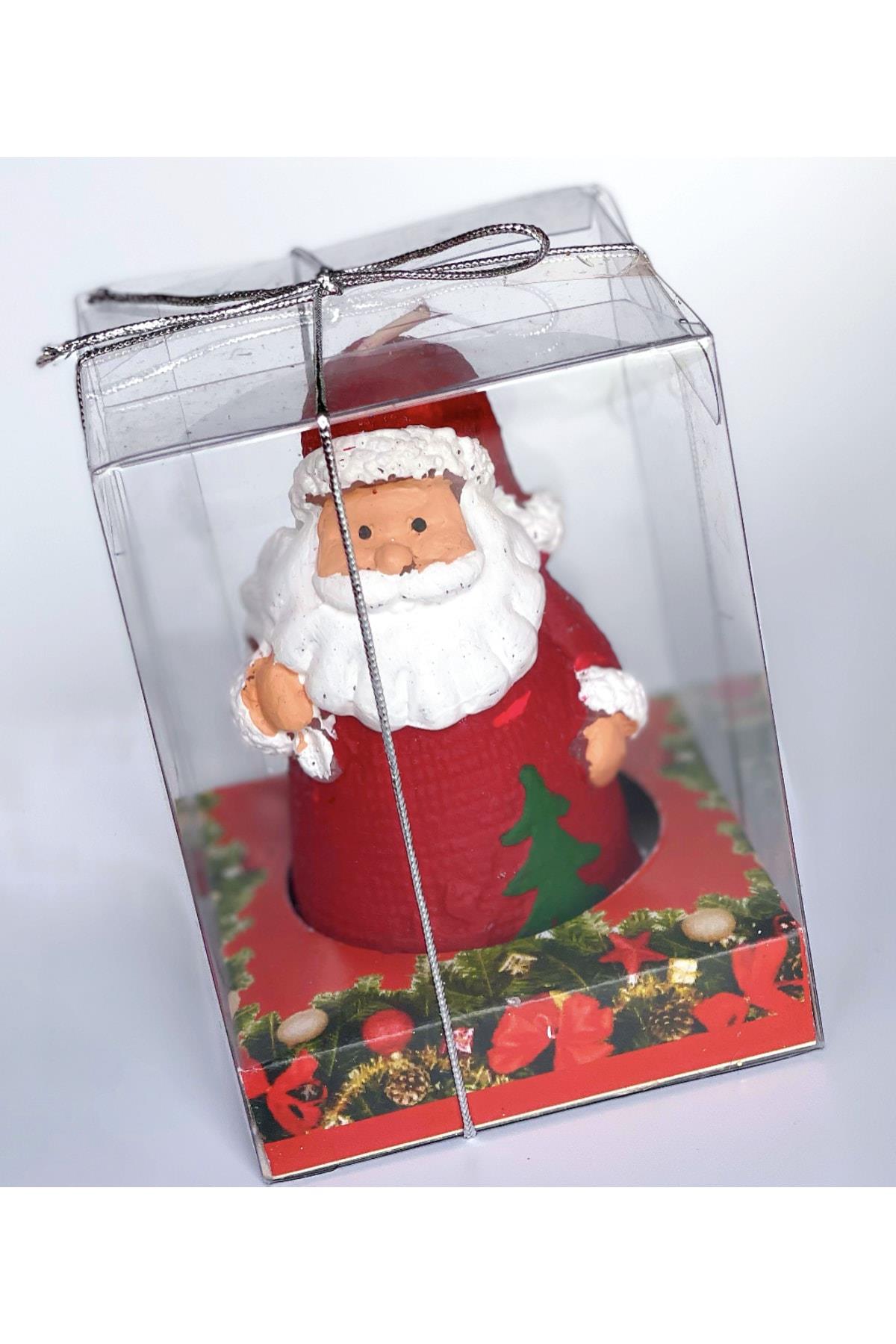 Ithal Lüks Hediye Kutulu Yeni Yıl Yılbaşı Özel Süslü Noel Baba Dekoratif Biblo Mum