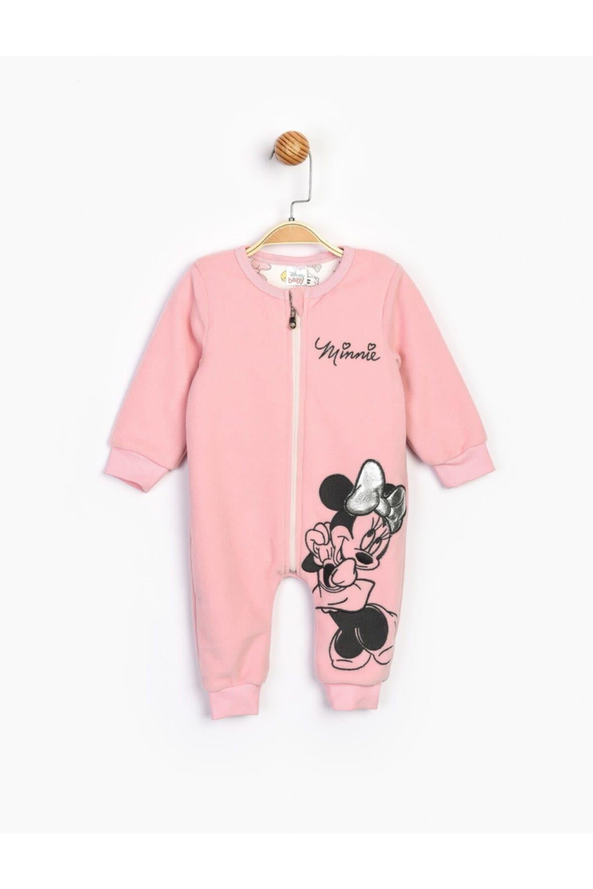 Kız Bebek Pembe Minnie Polar Bebek Tulumu