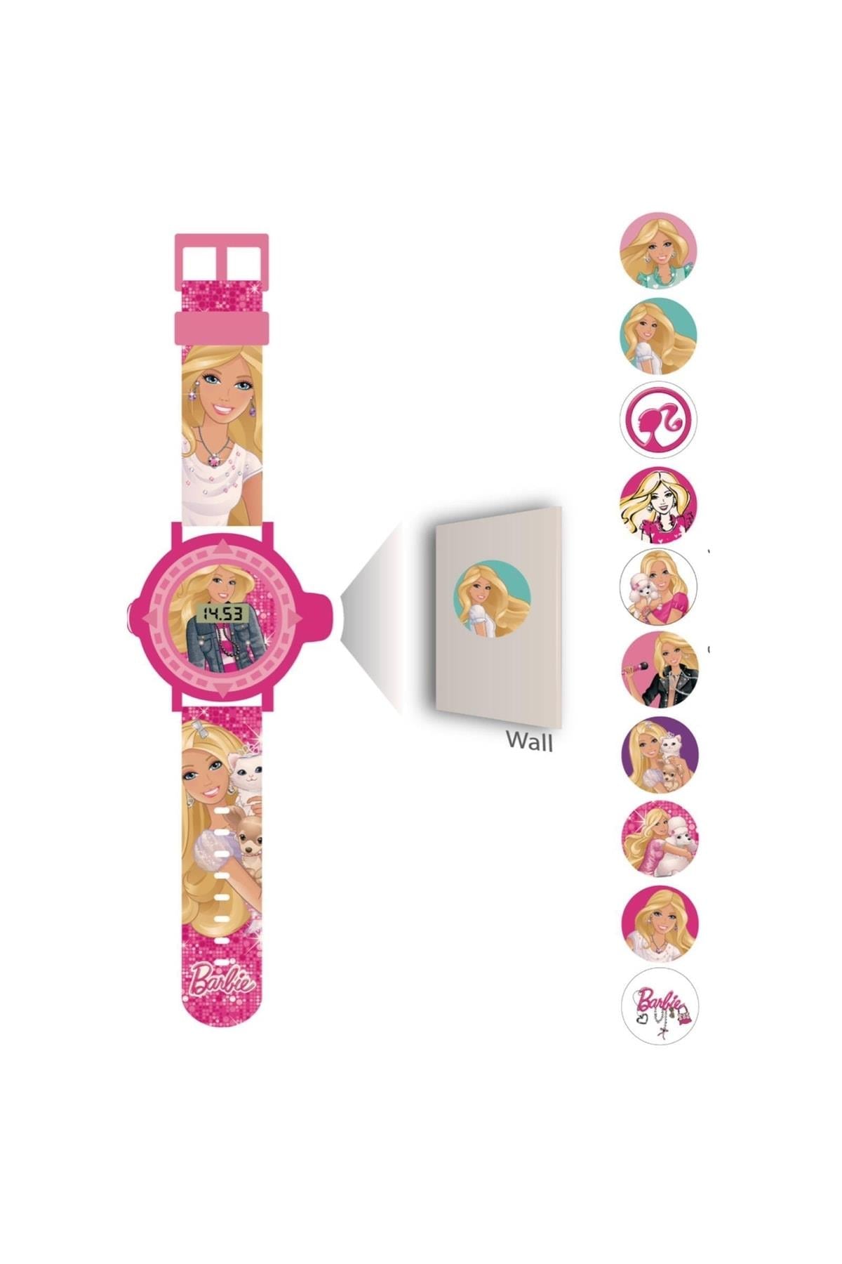 Lisanslı 10 Resimli Projeksiyonlu Barbie Saat Kız Çocuk Saati No2