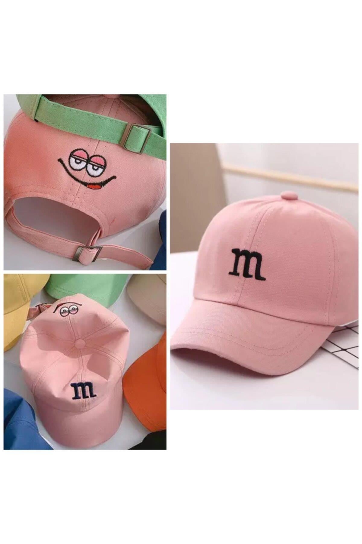Yeni Sezon Trend M&m Şeker Çikolata Bebek Çocuk Şapka Pembe Erkek Kız Unisex