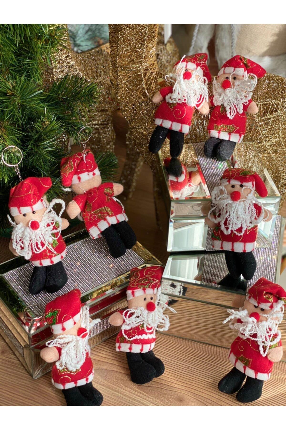 Yeni Yıl Yılbaşı Büyük Noel Baba Anahtarlık Süs Simli Parlak Hediyelik Eşya