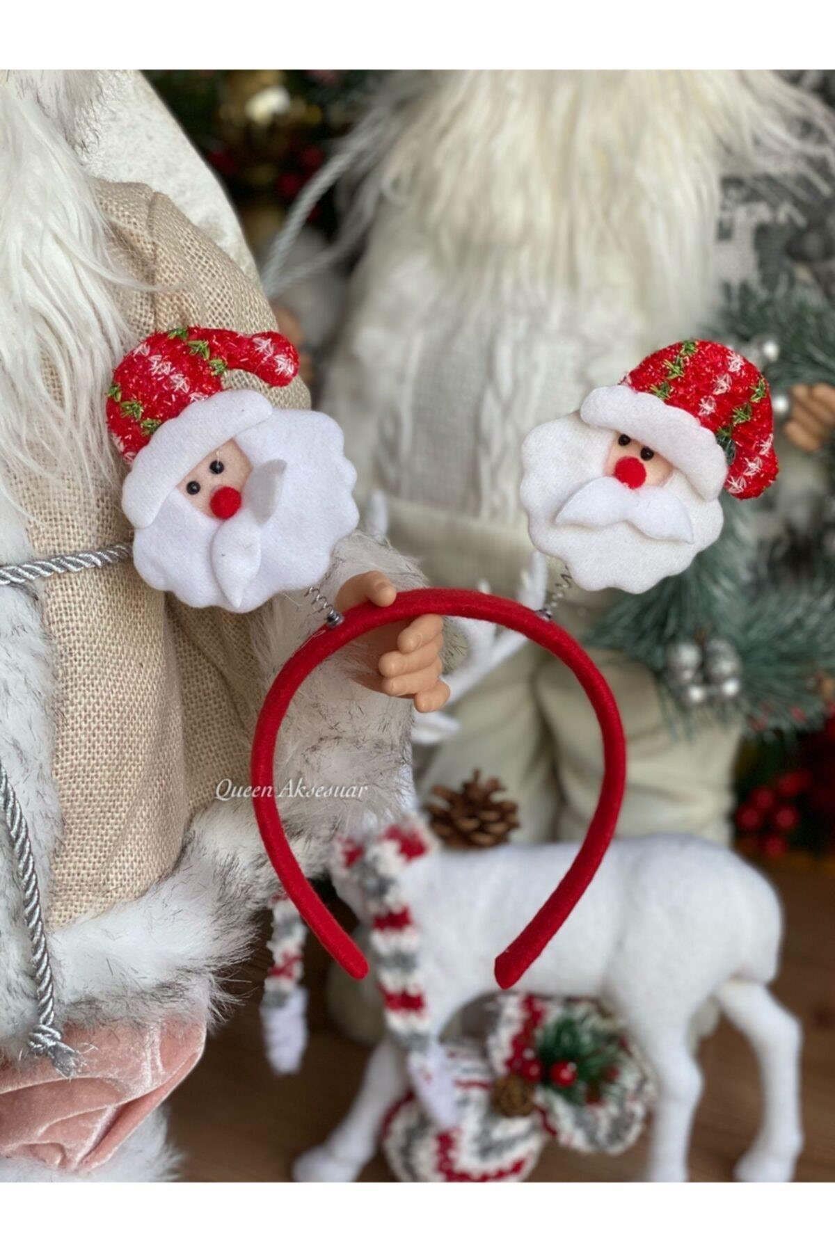 Yeni Yıl Yılbaşı Özle Lüks Sallanan Hareketli Taç Peluş Noel Baba Tacı