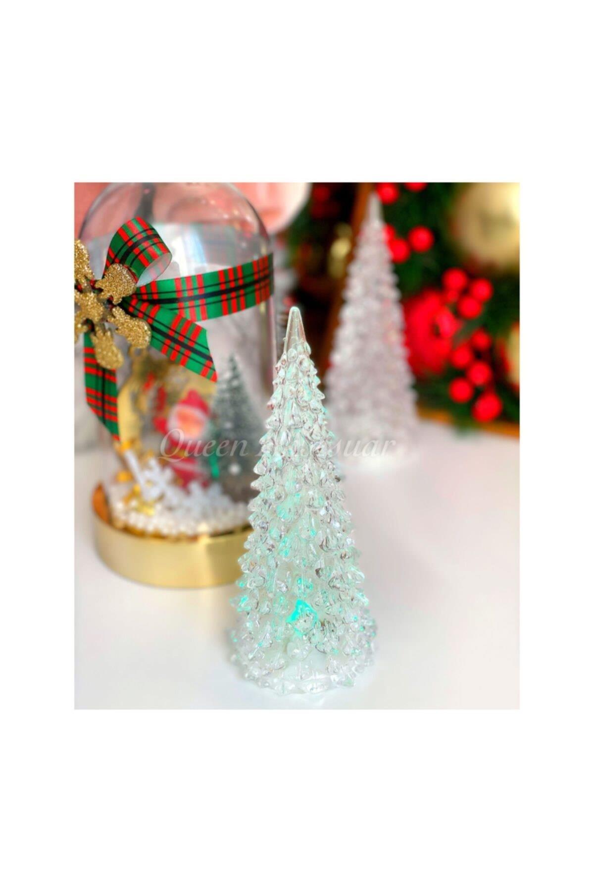 Yılbaşı Noel Renkli Işıklı 17 Cm Kutulu Dekorasyon Çam Ağacı Lamba