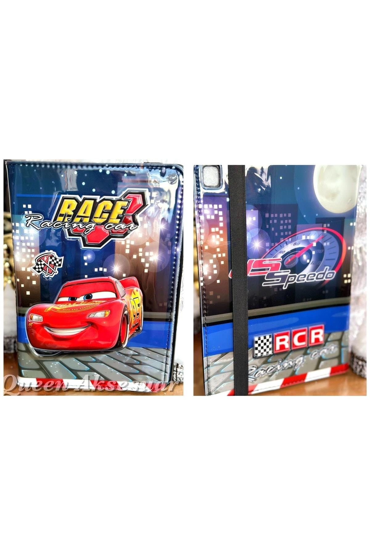 Apple Ipad 9.7” 5. 6. Nesil Tablet Kılıfı Parlak Kapak 3d Kabartmalı Mc Queen Cars Araba Desen