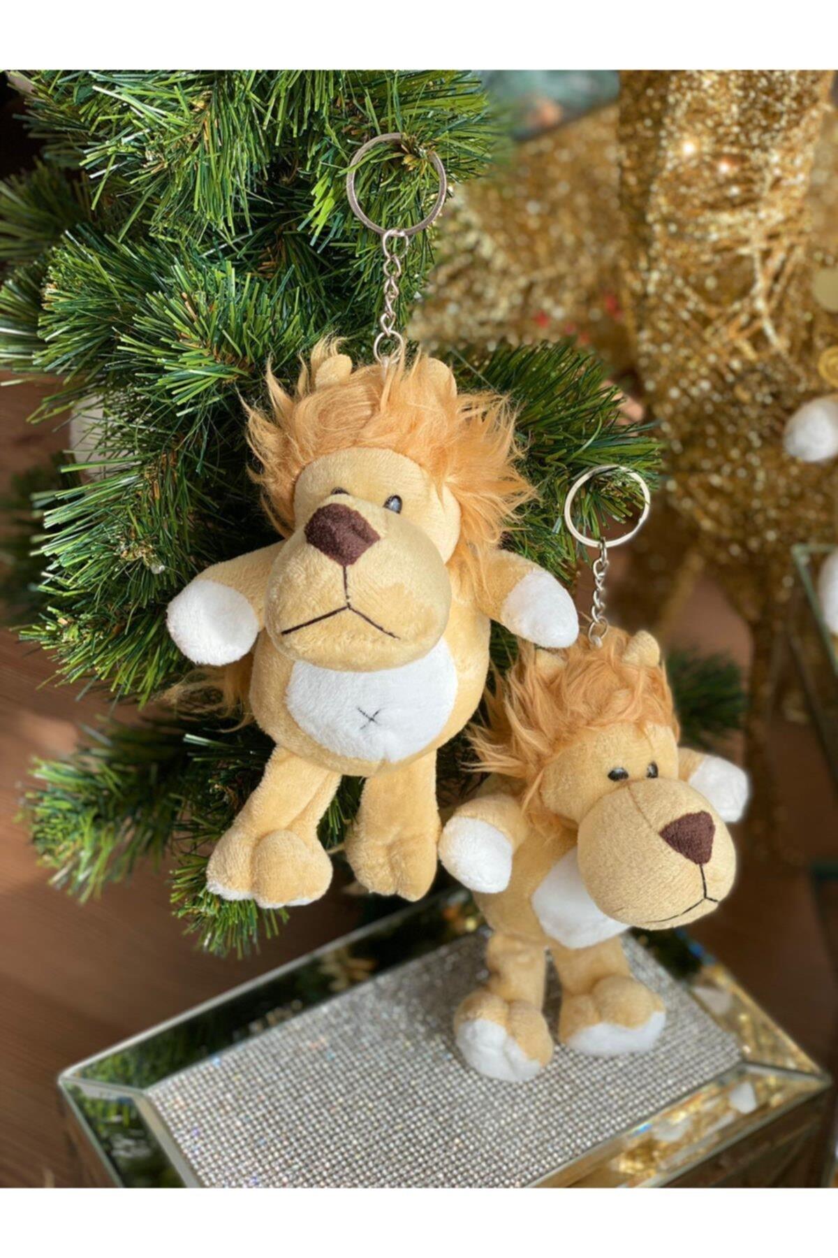 Büyük Sevimli Dev Peluş Aslan Anahtarlık 16 Cm Hediyelik Eşya