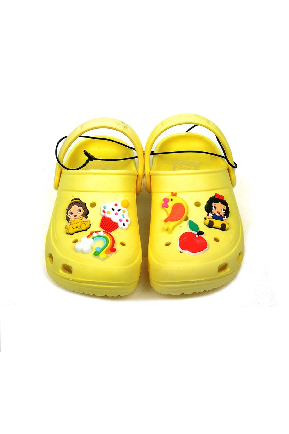Crocs Tarz Model Sandalet Terlik Prenses Gökkuşağı Süslü Sarı